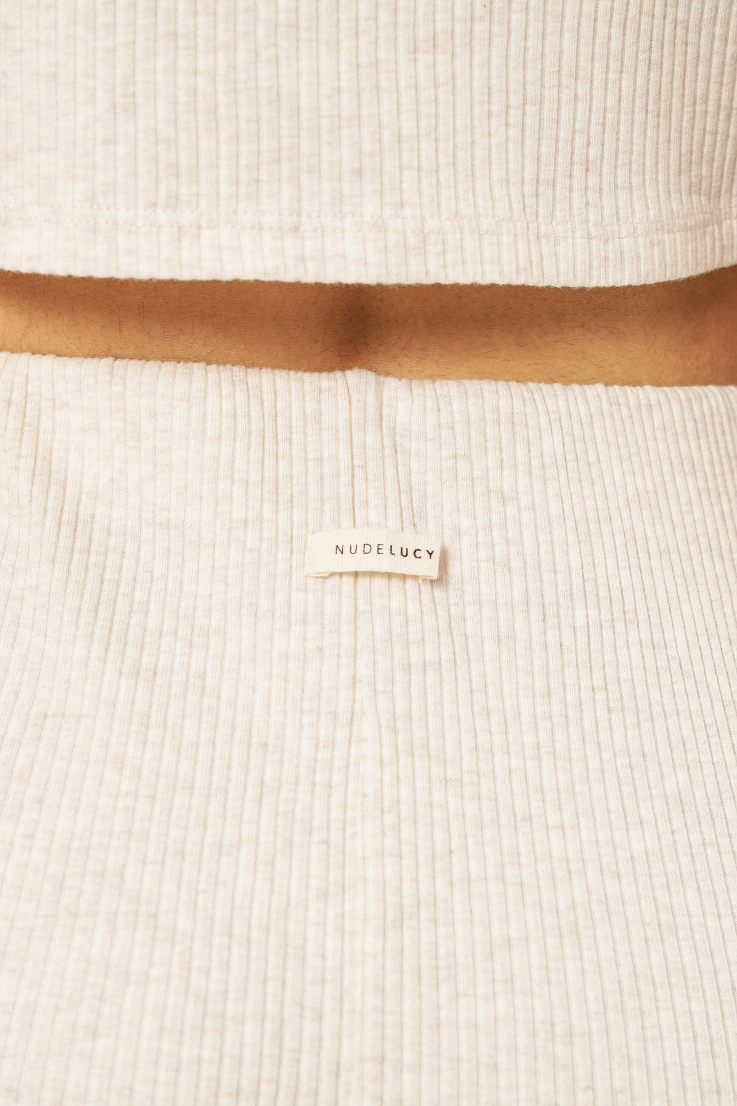 NUDE RIBBED LOUNGE CULOTTE