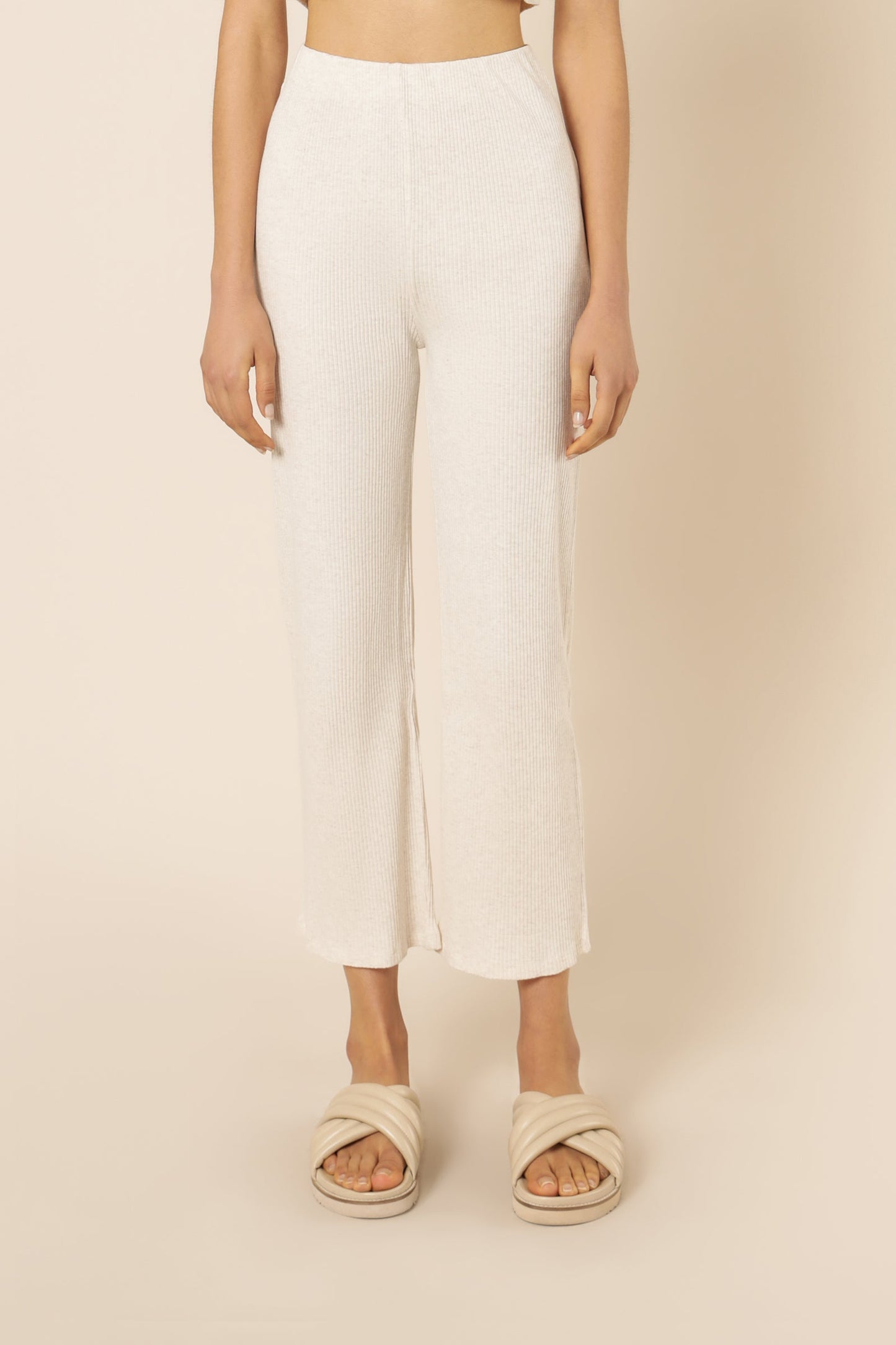 NUDE RIBBED LOUNGE CULOTTE
