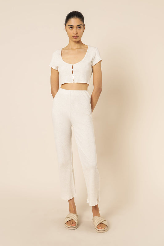 NUDE RIBBED LOUNGE CULOTTE