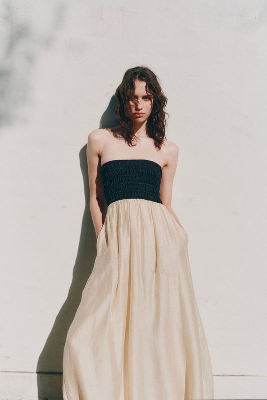 FRANCES SHIRRED MAXI DRESS