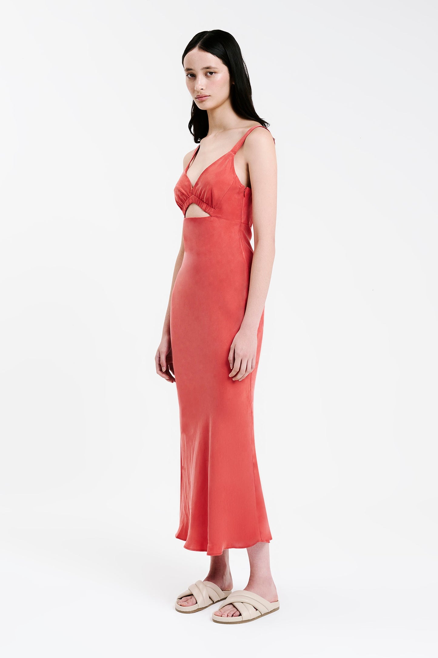 ALTA CUPRO MIDI DRESS