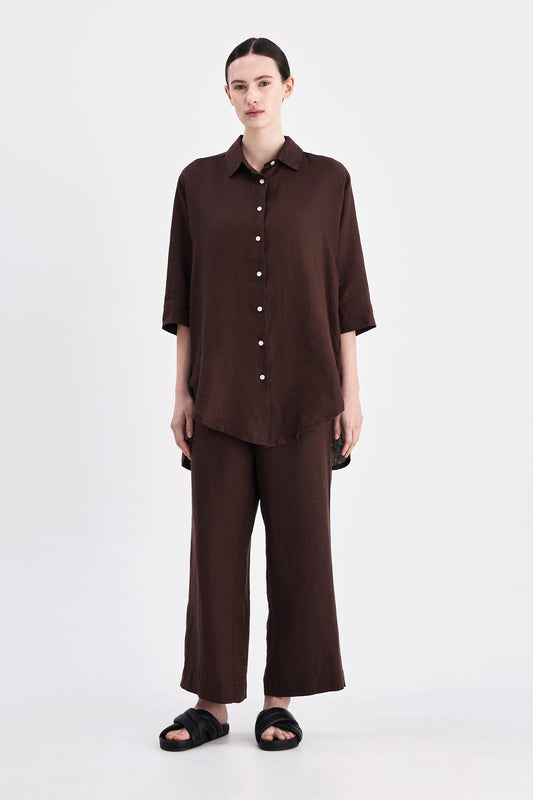 LOUNGE LINEN CROP PANT