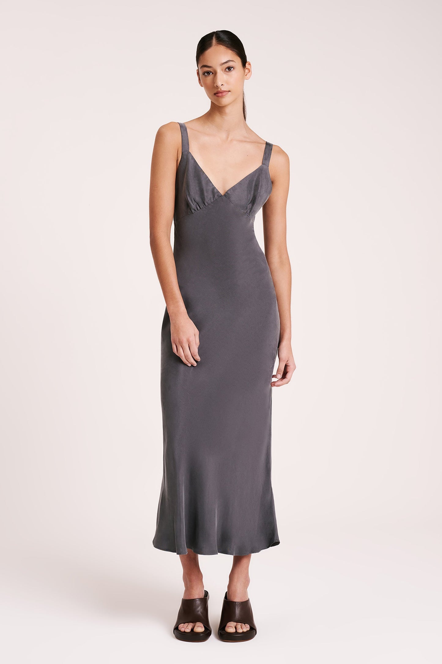 RONI CUPRO SLIP DRESS