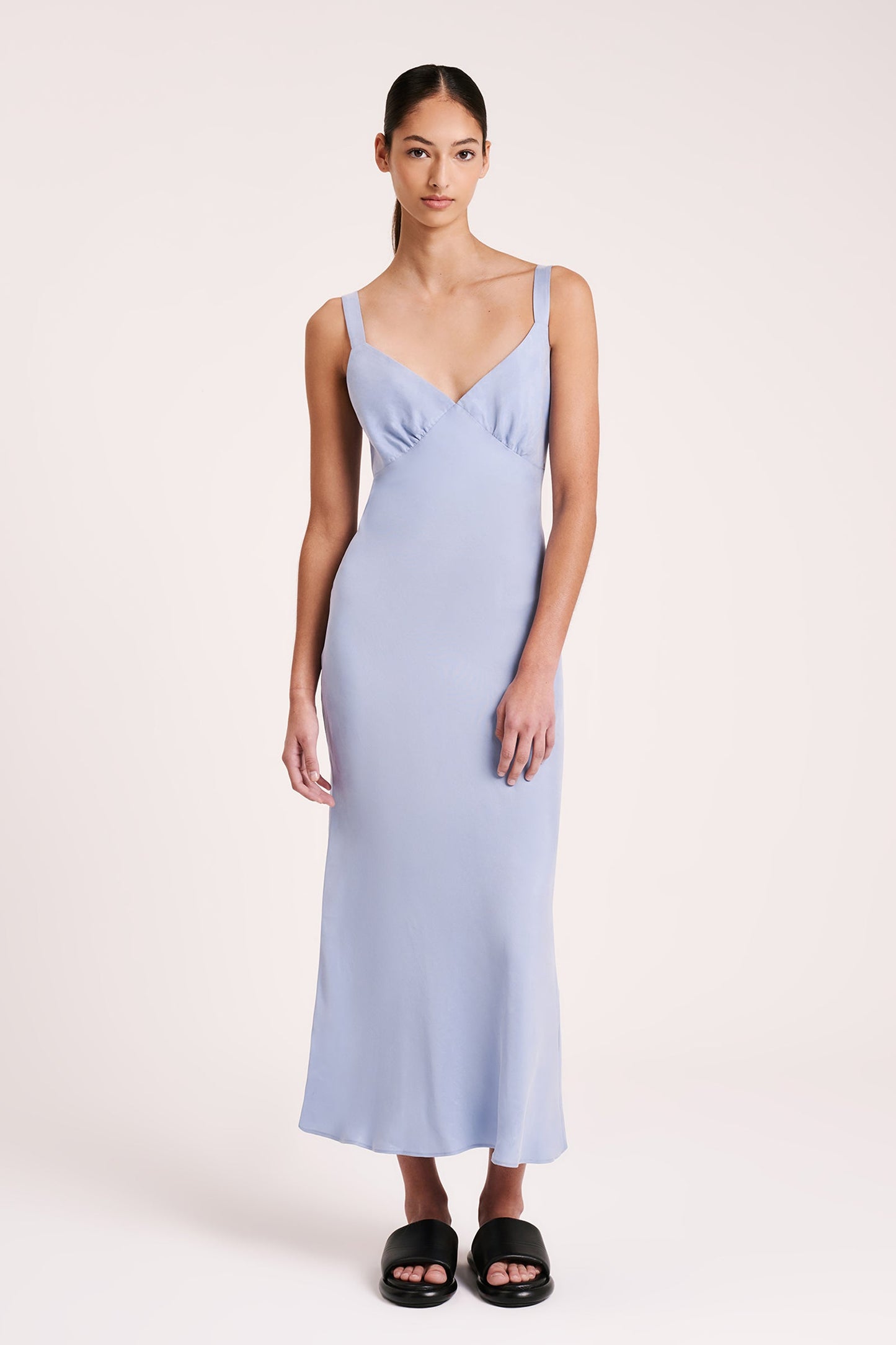 RONI CUPRO SLIP DRESS