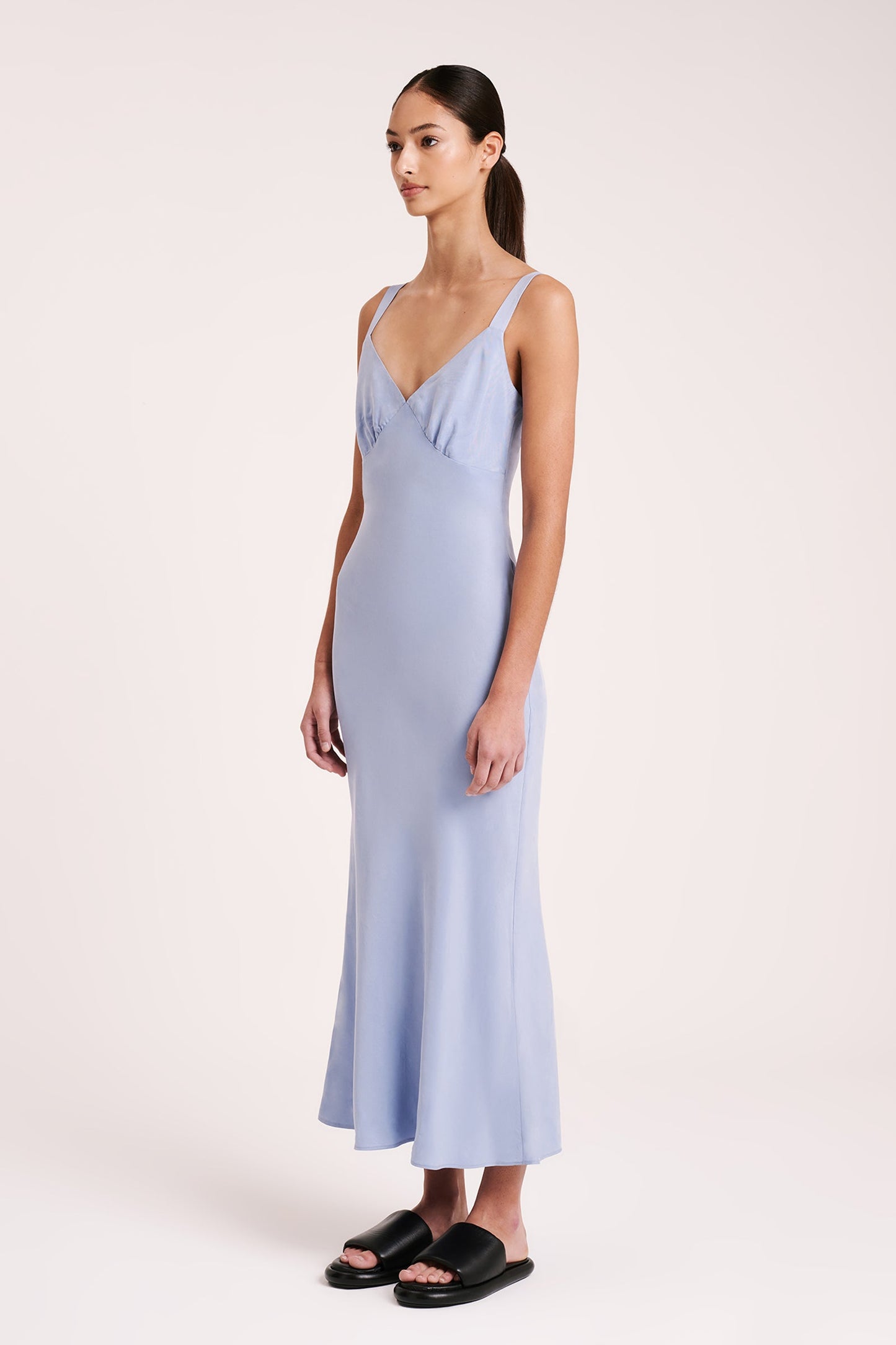 RONI CUPRO SLIP DRESS