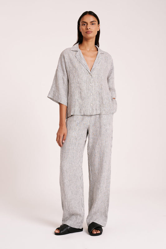 LOUNGE STRIPE LINEN PANT