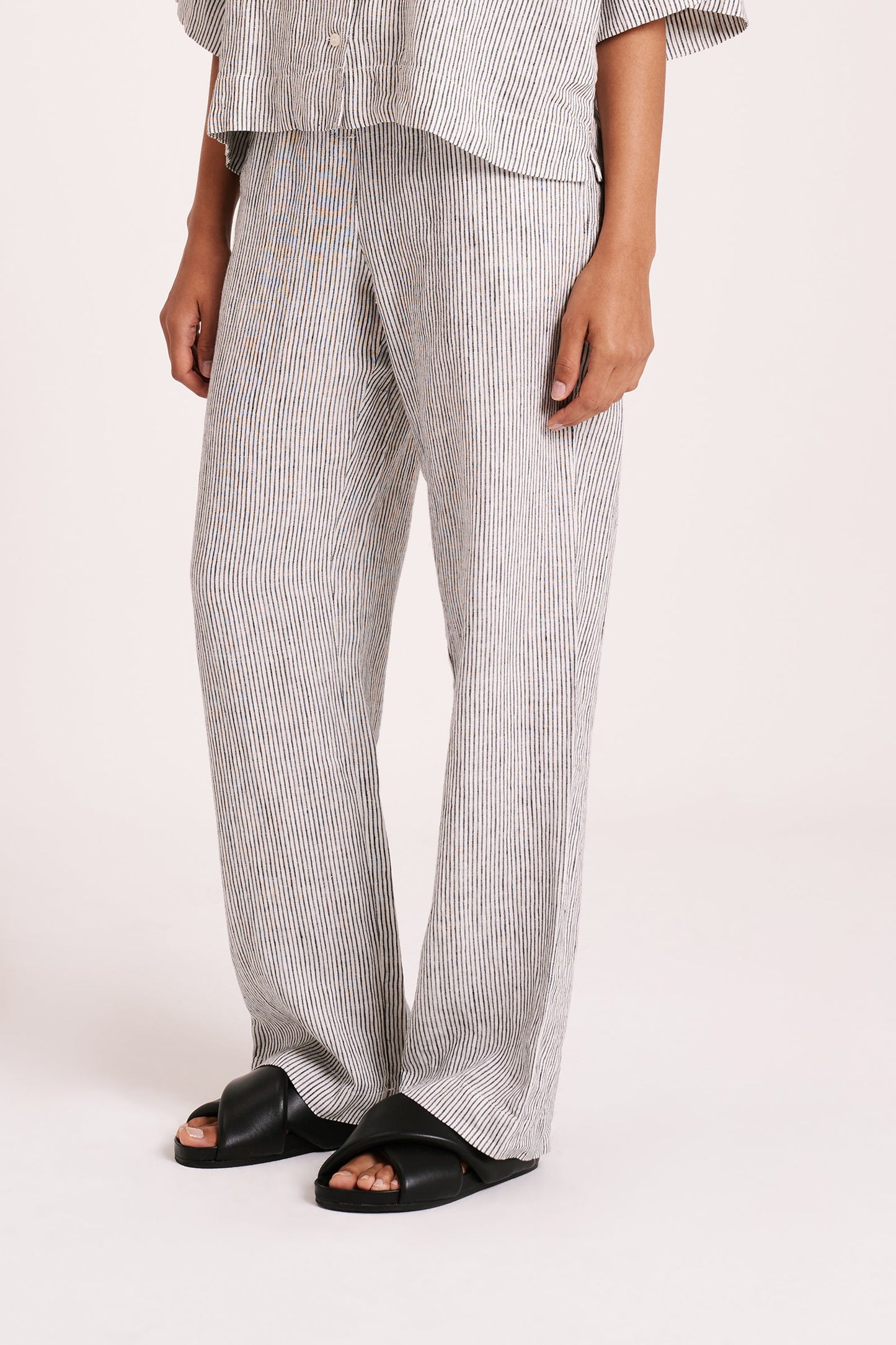 LOUNGE STRIPE LINEN PANT