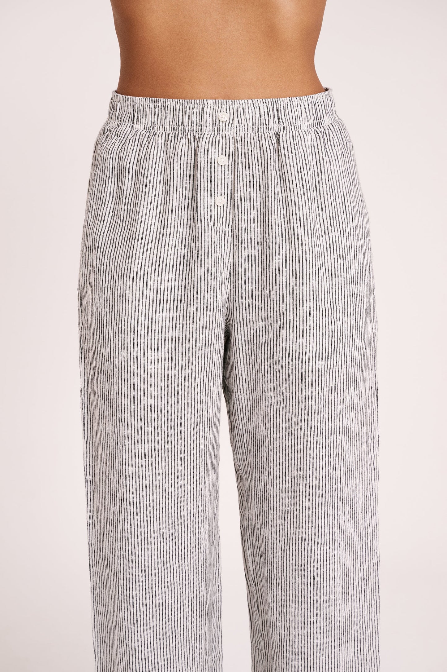LOUNGE STRIPE LINEN PANT