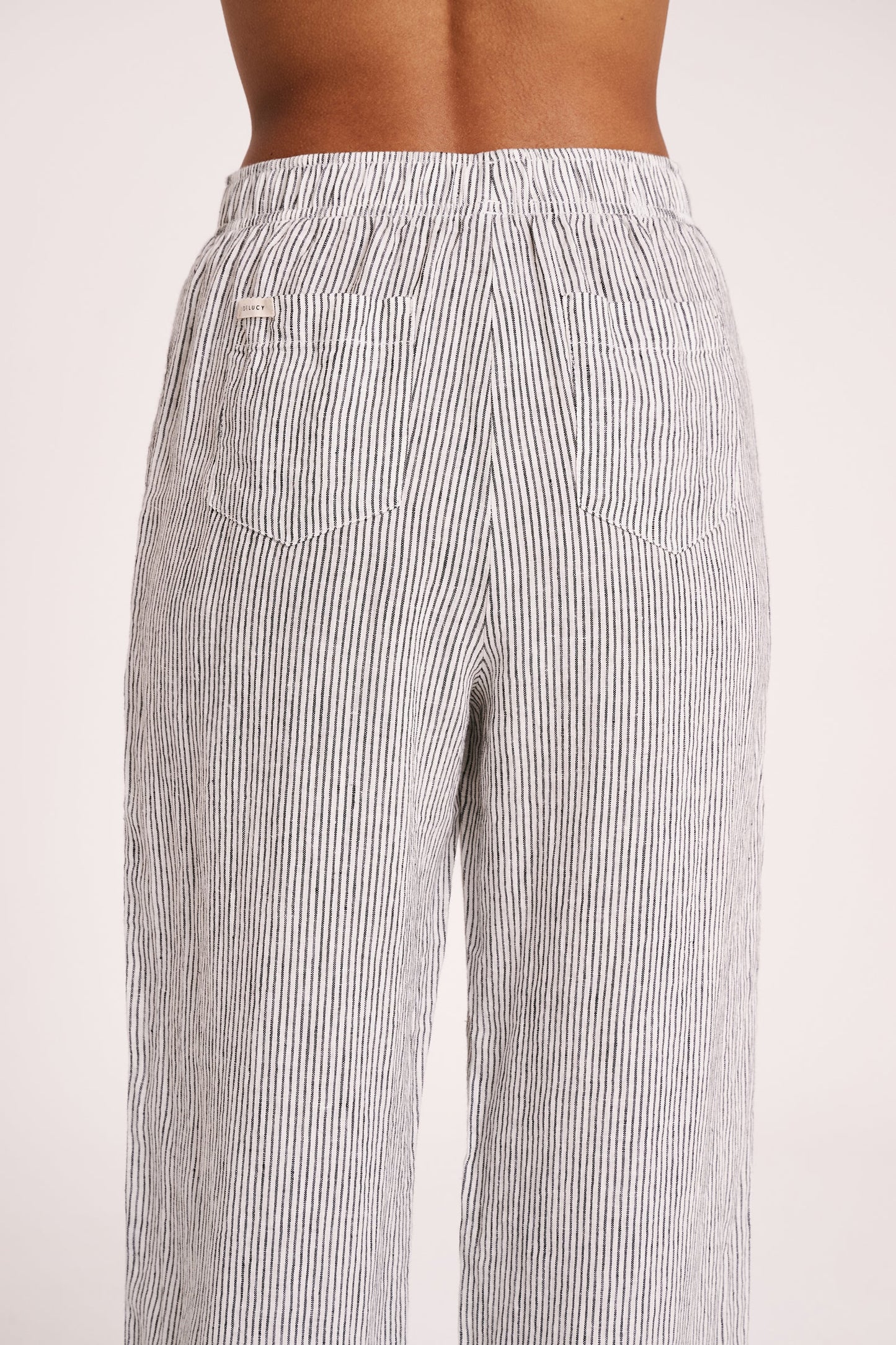 LOUNGE STRIPE LINEN PANT
