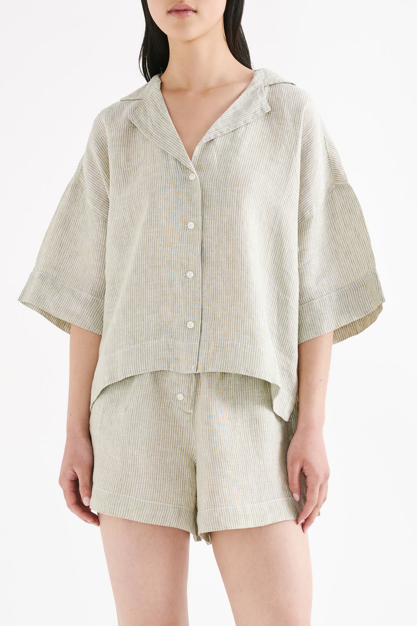 LOUNGE STRIPE LINEN SHIRT