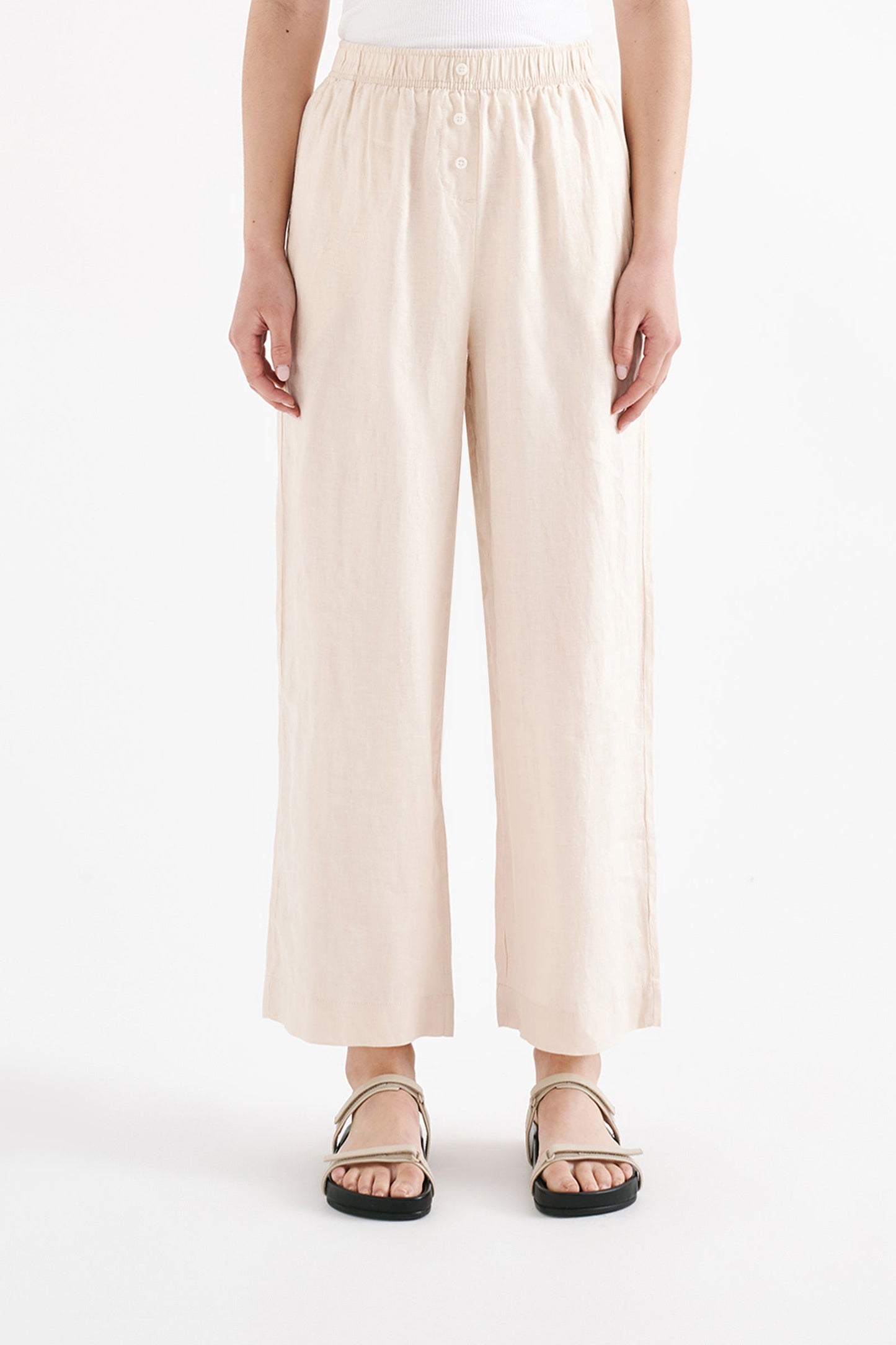 LOUNGE LINEN CROP PANT