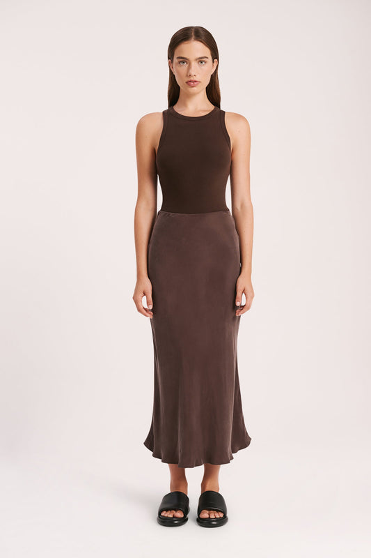 HARLOW CUPRO MIDI SKIRT