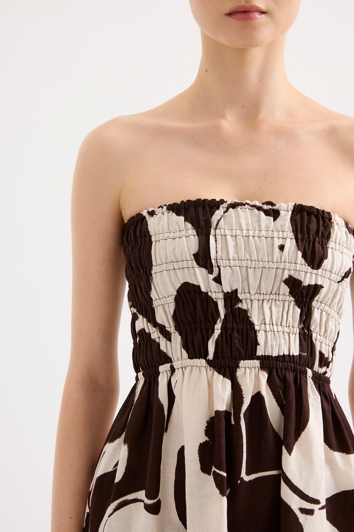 OMBRA SHIRRED MAXI DRESS