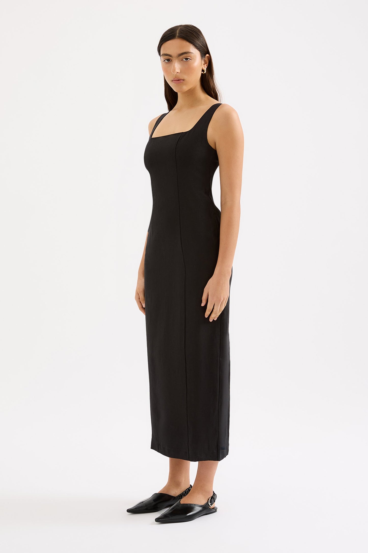 MONROE LINEN MIDI DRESS