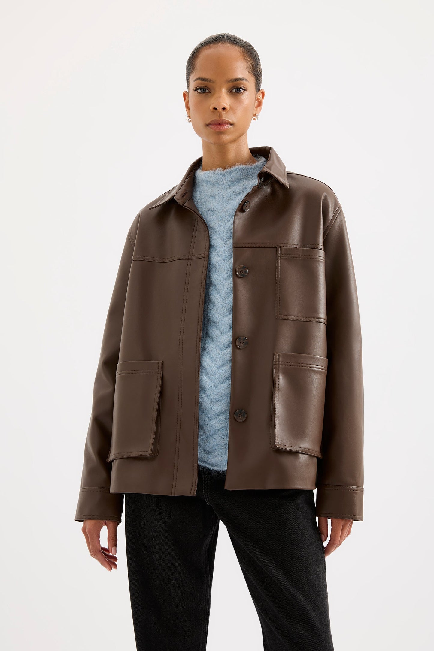 TELSEY FAUX LEATHER JACKET