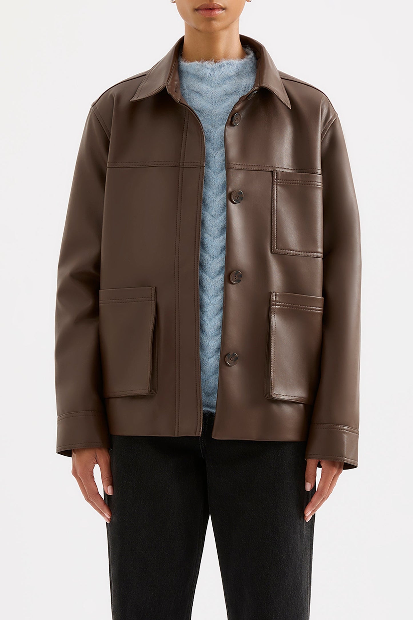 TELSEY FAUX LEATHER JACKET