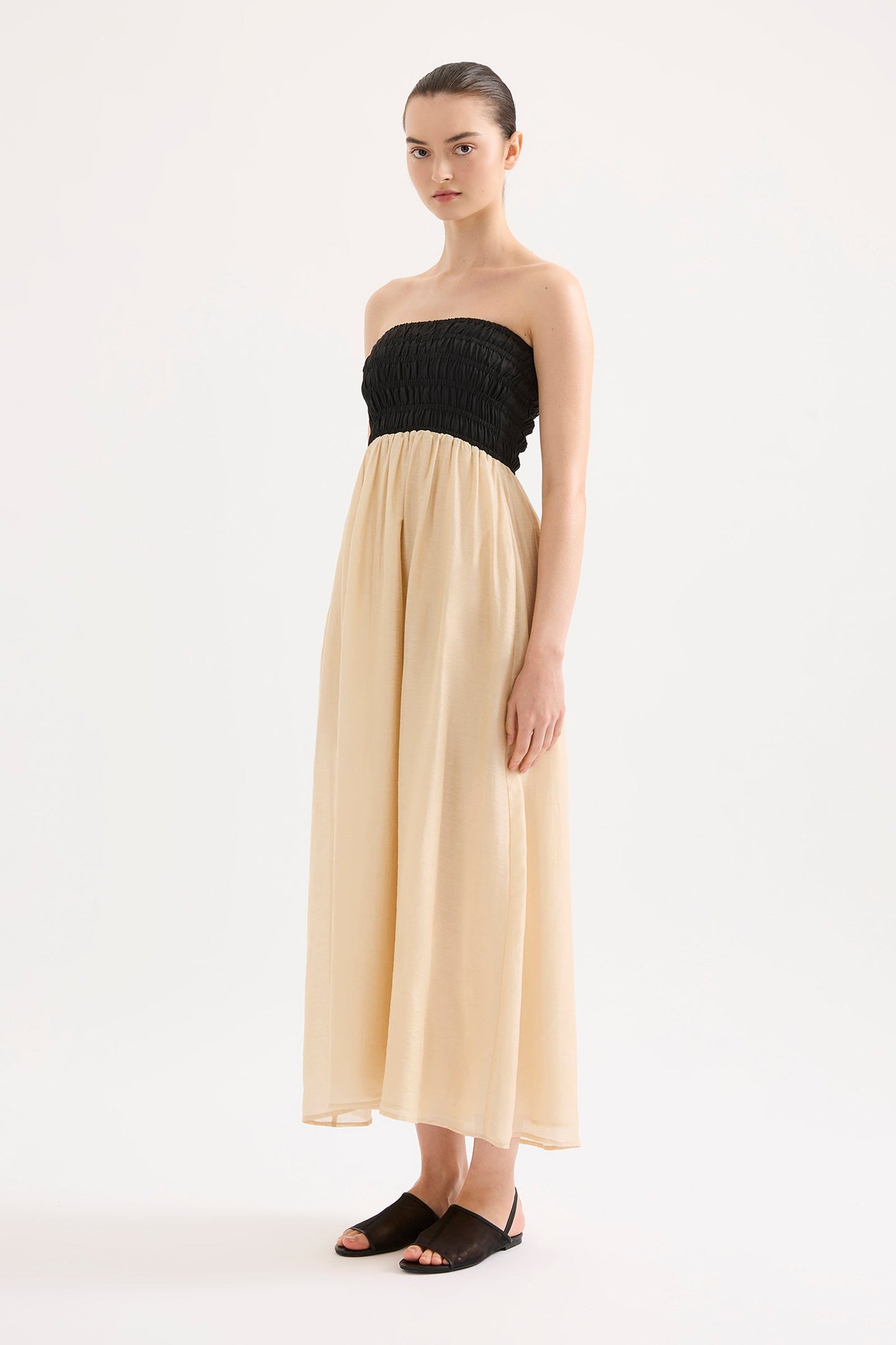 FRANCES SHIRRED MAXI DRESS
