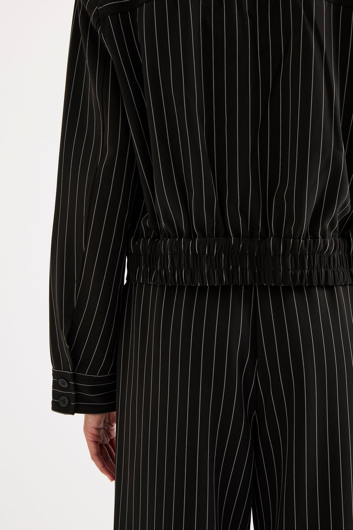 MAEVE PINSTRIPE BOMBER
