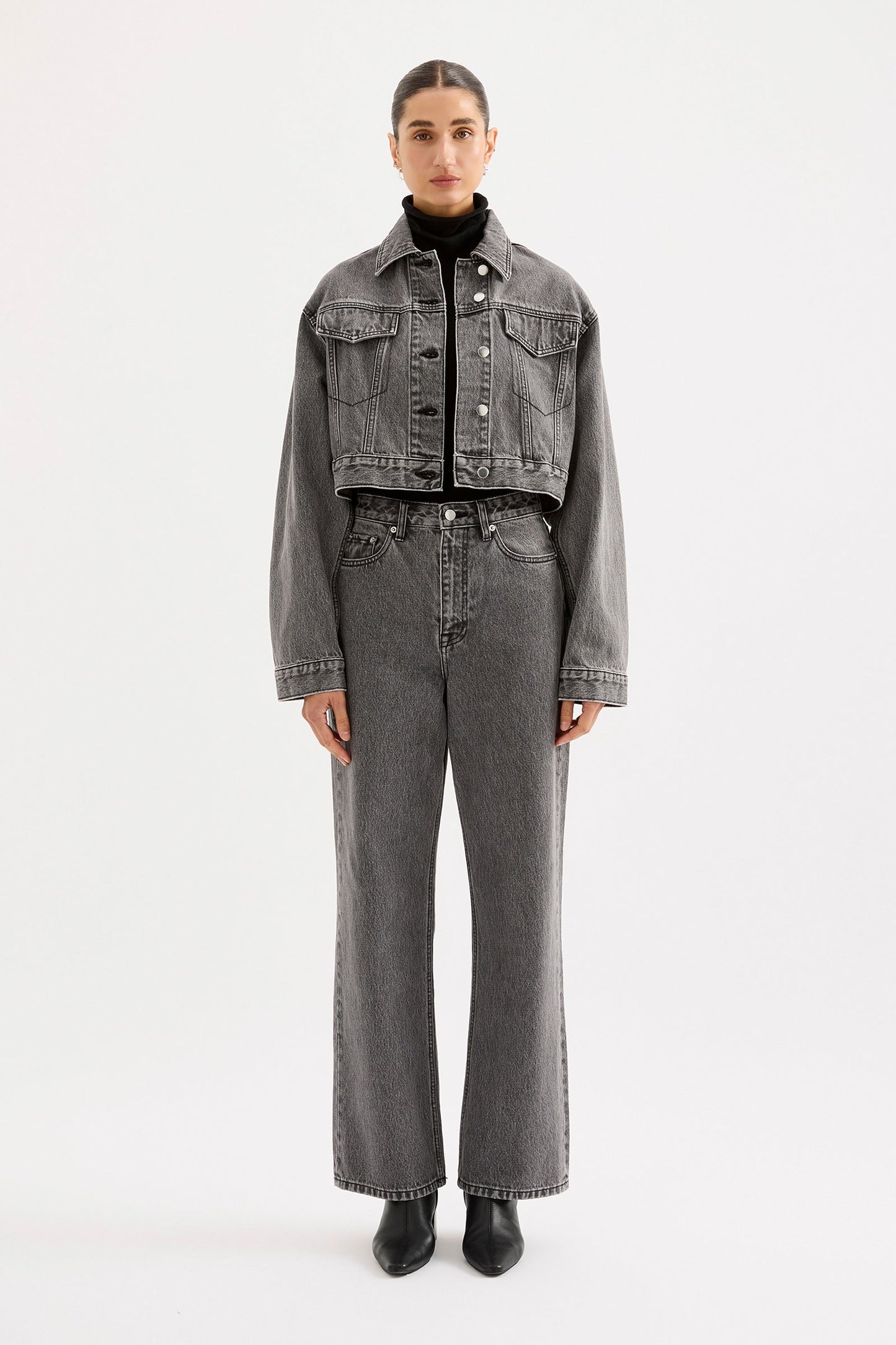 ORGANIC DENIM CROP JACKET