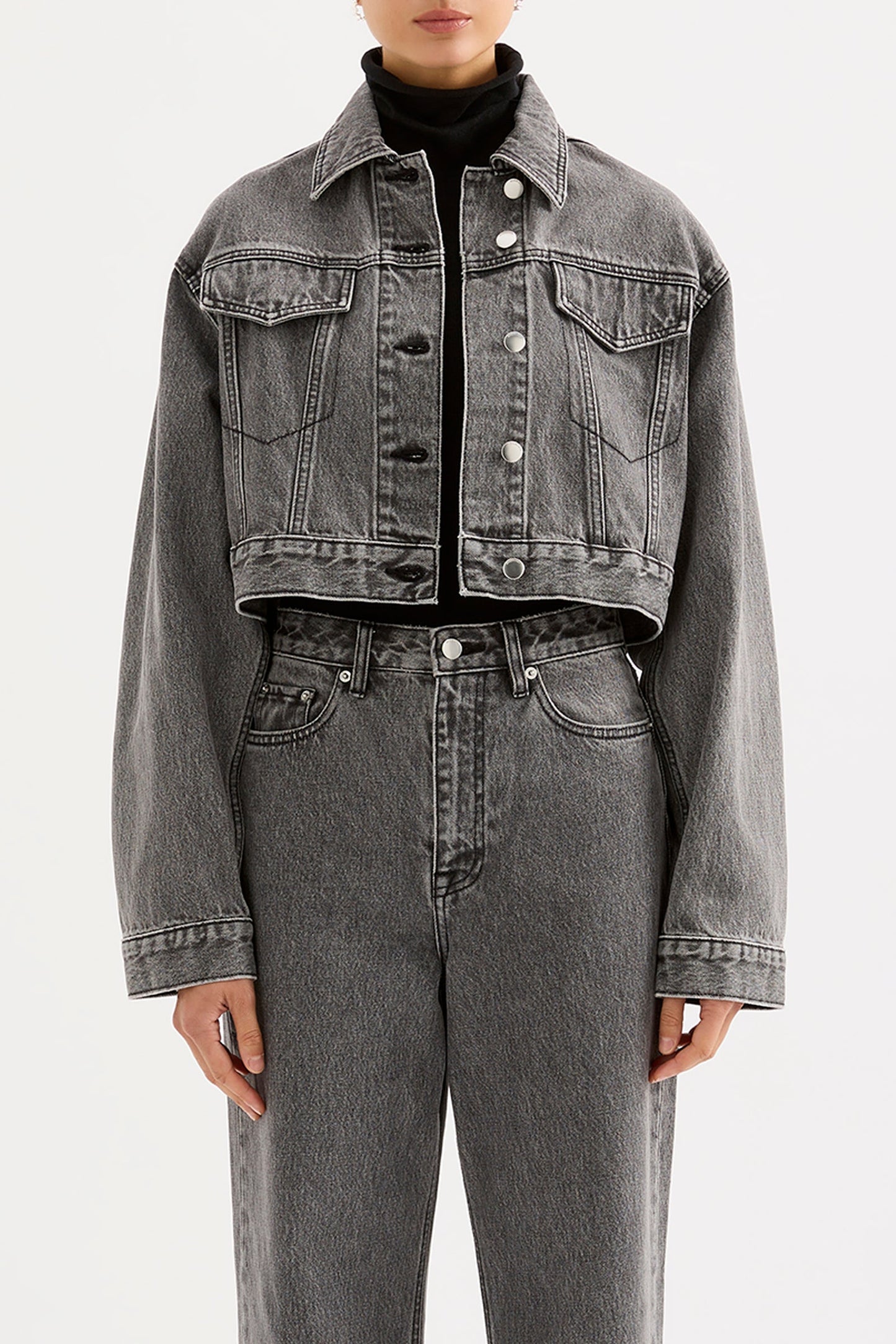 ORGANIC DENIM CROP JACKET