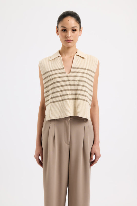 ENES STRIPE KNIT VEST