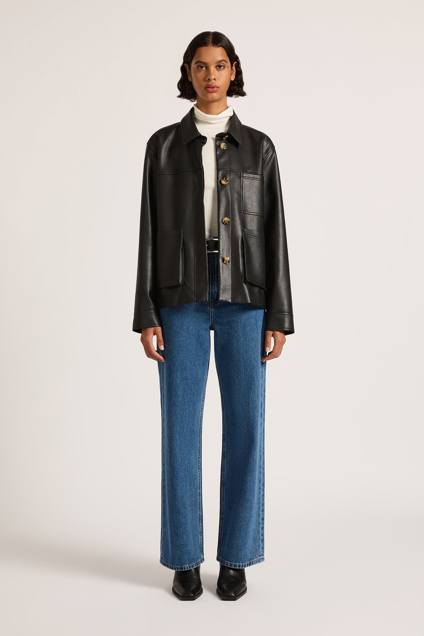 TELSEY FAUX LEATHER JACKET