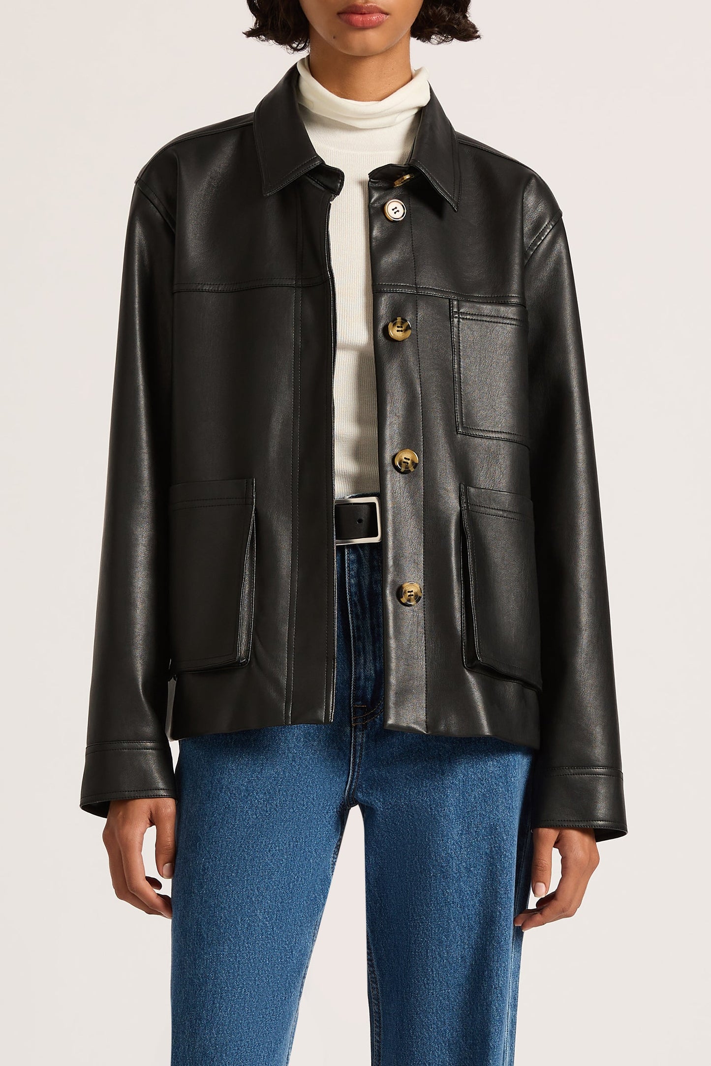 TELSEY FAUX LEATHER JACKET