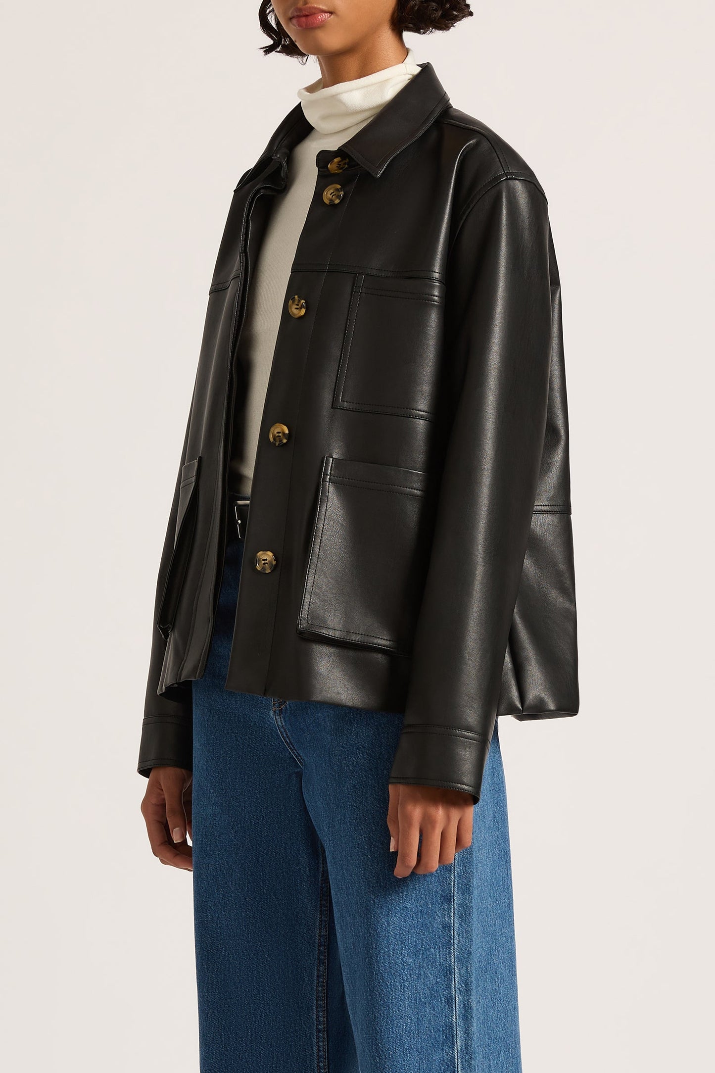 TELSEY FAUX LEATHER JACKET