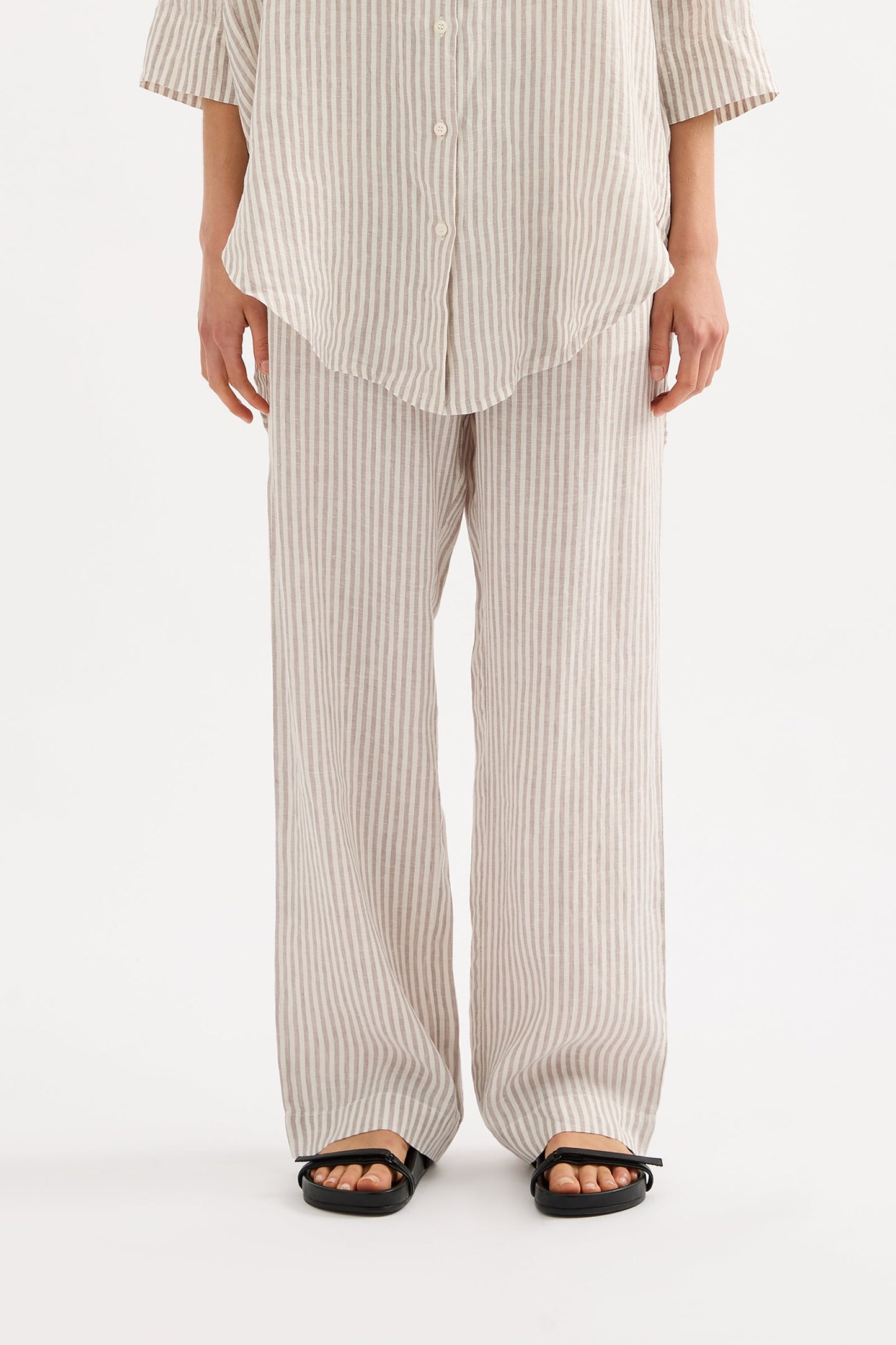 LOUNGE STRIPE LINEN PANT