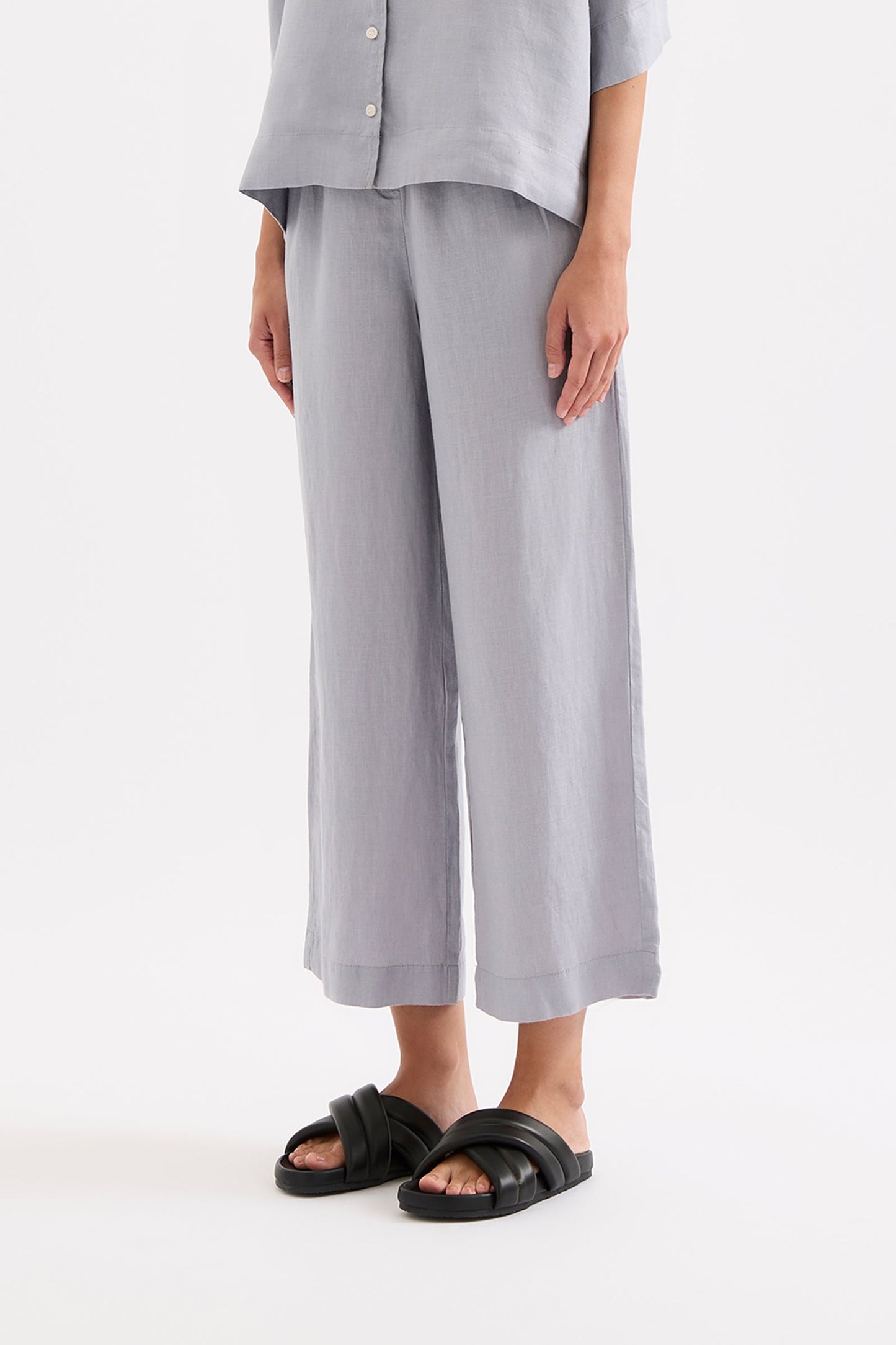 LOUNGE LINEN CROP PANT