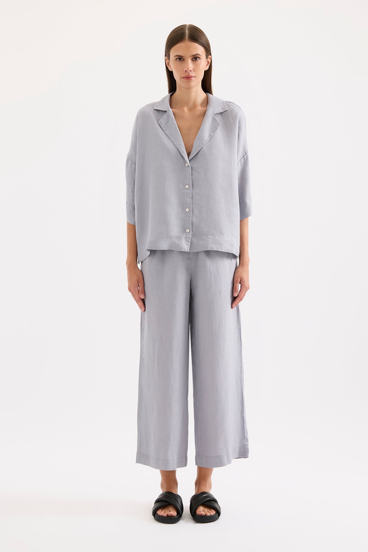 LOUNGE LINEN CROP PANT