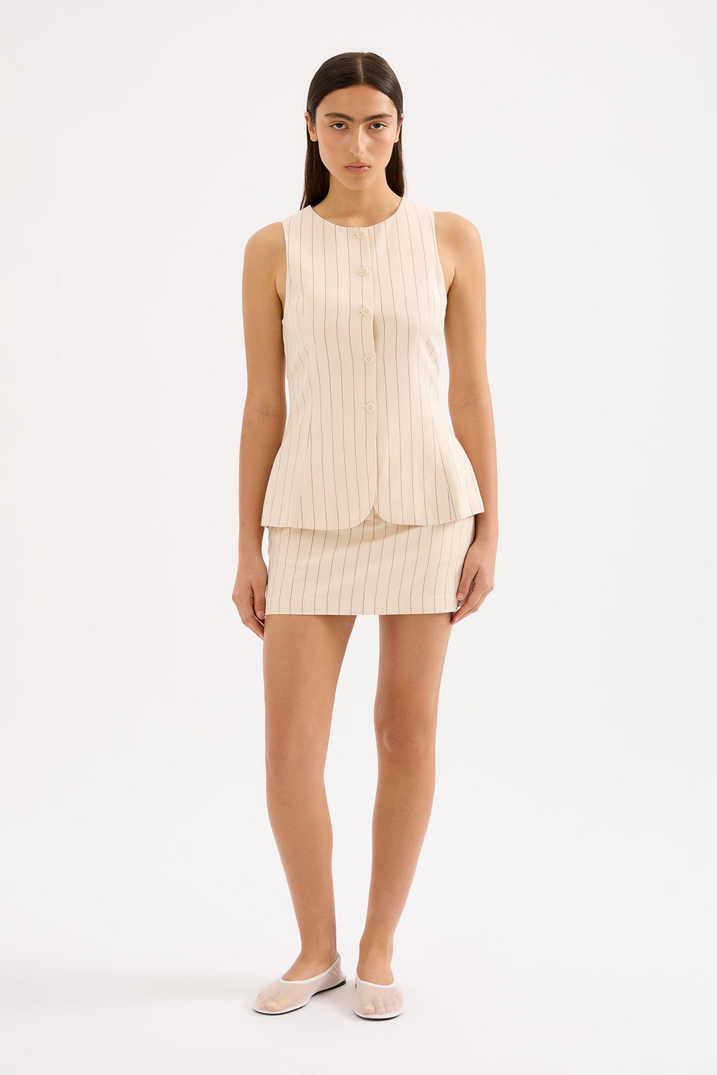 IRVING PINSTRIPE MINI SKIRT