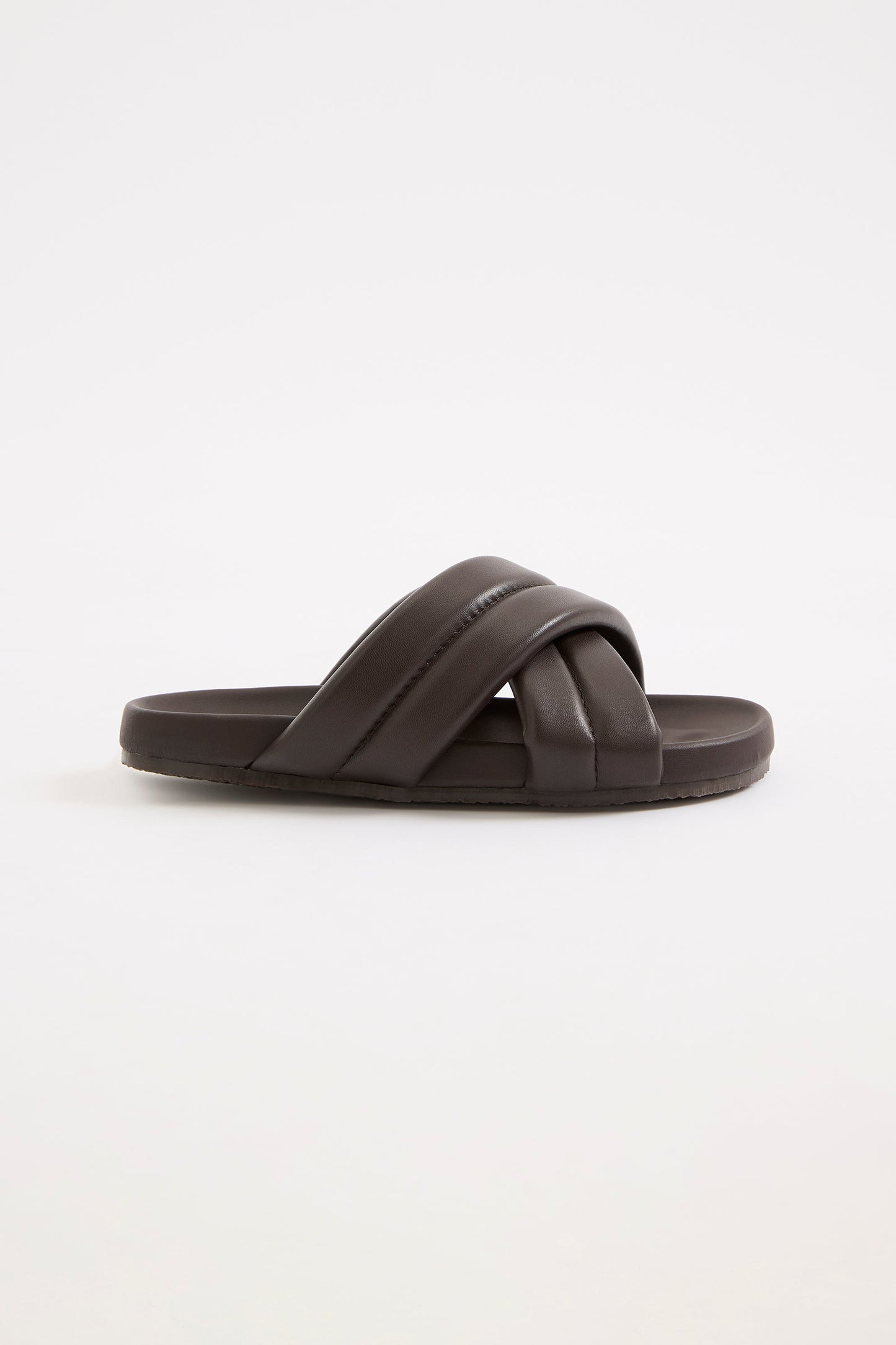 CROSSOVER LEATHER SLIDE