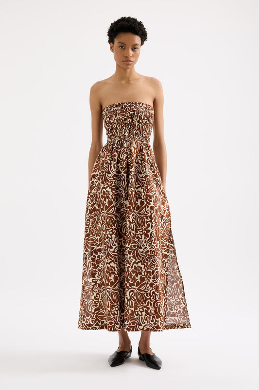 FLORENSE SHIRRED MAXI DRESS