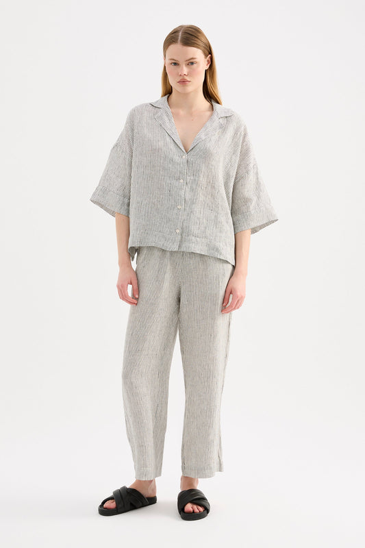 LOUNGE STRIPE LINEN SHIRT