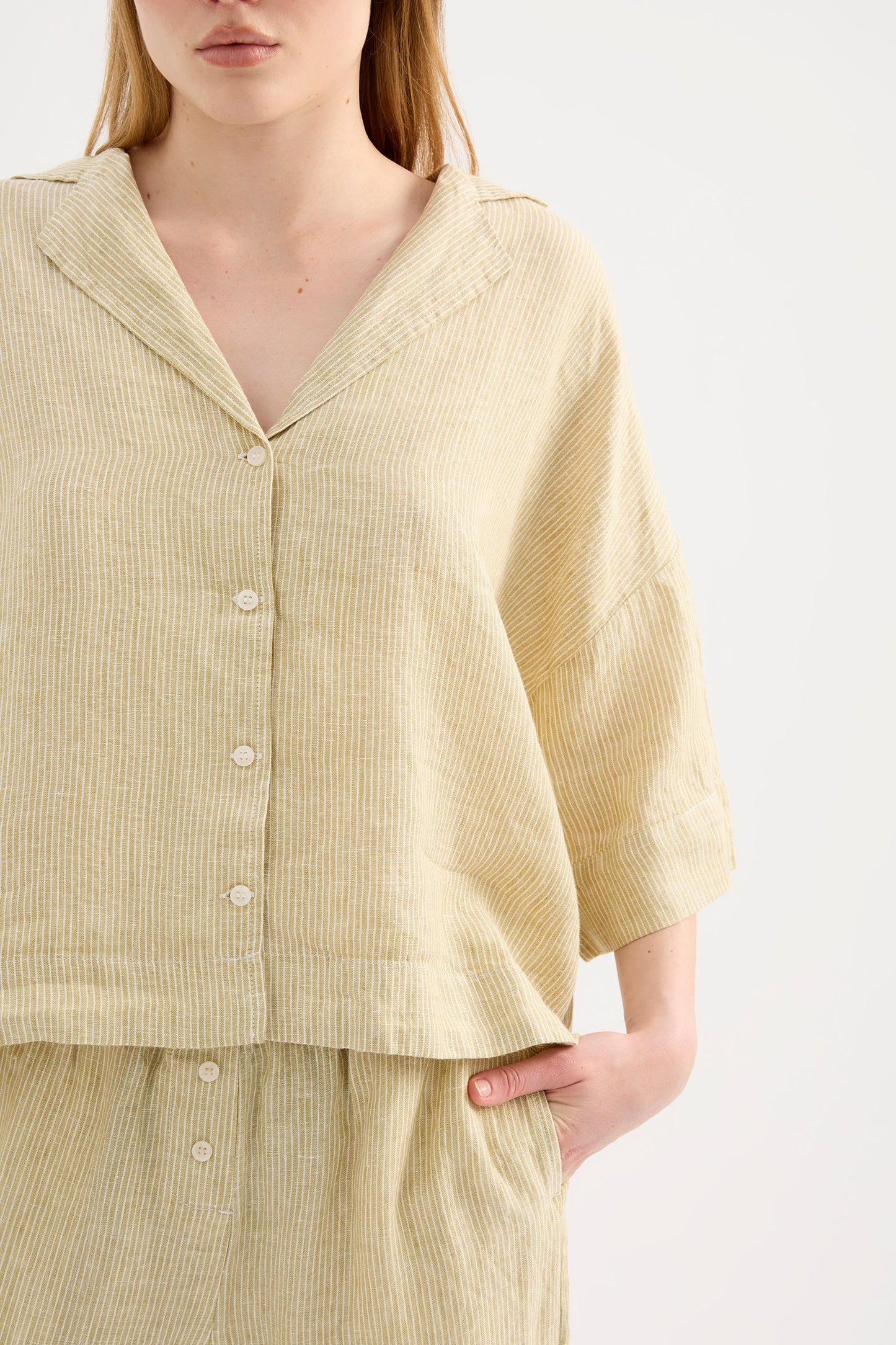 LOUNGE STRIPE LINEN SHIRT