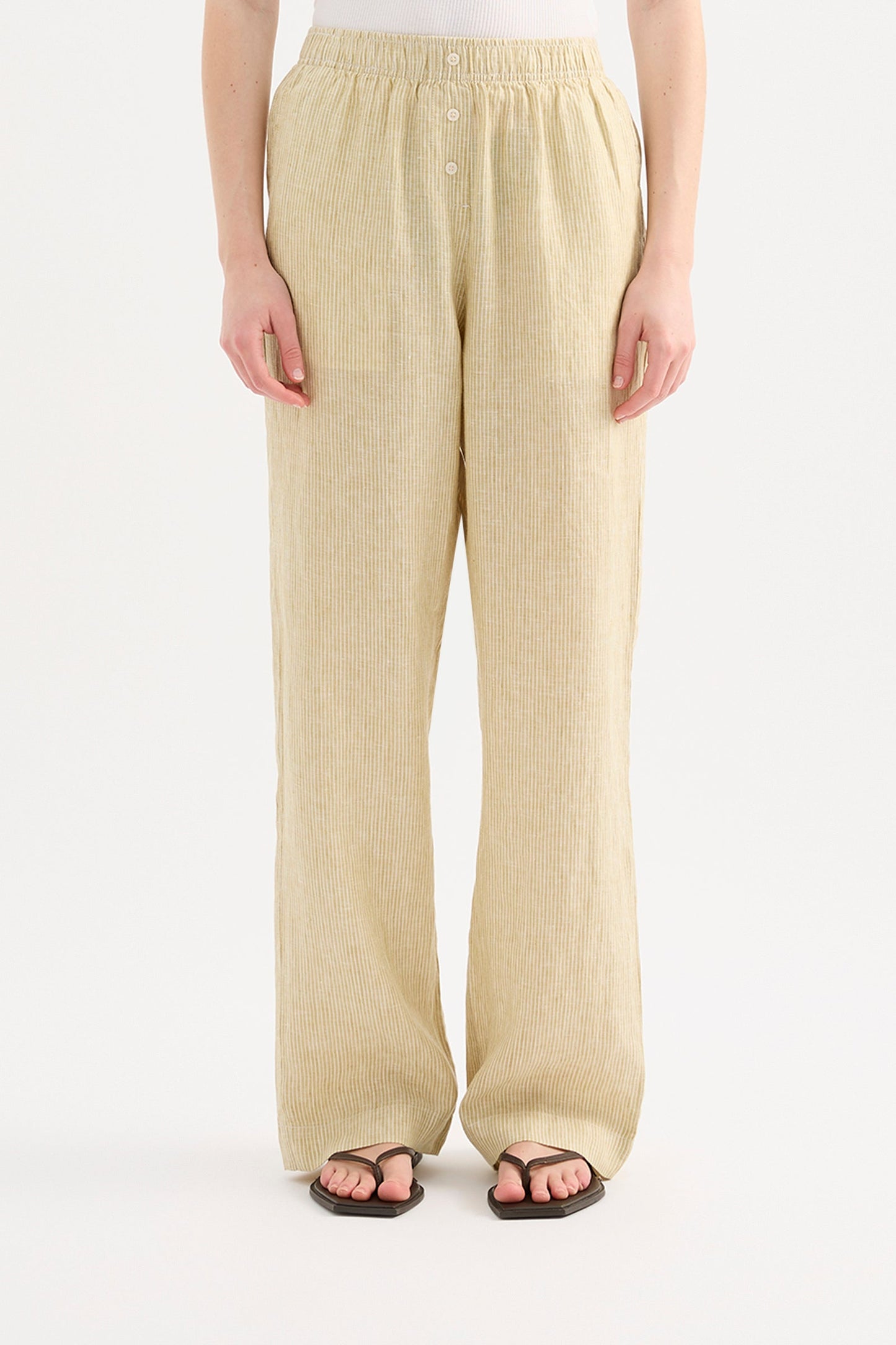 LOUNGE STRIPE LINEN PANT