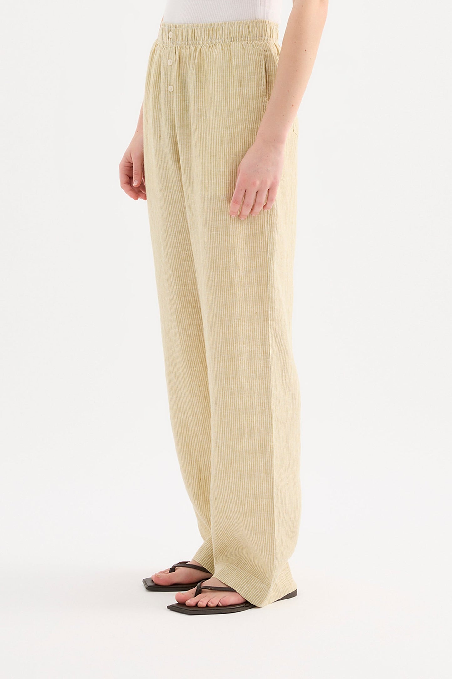 LOUNGE STRIPE LINEN PANT
