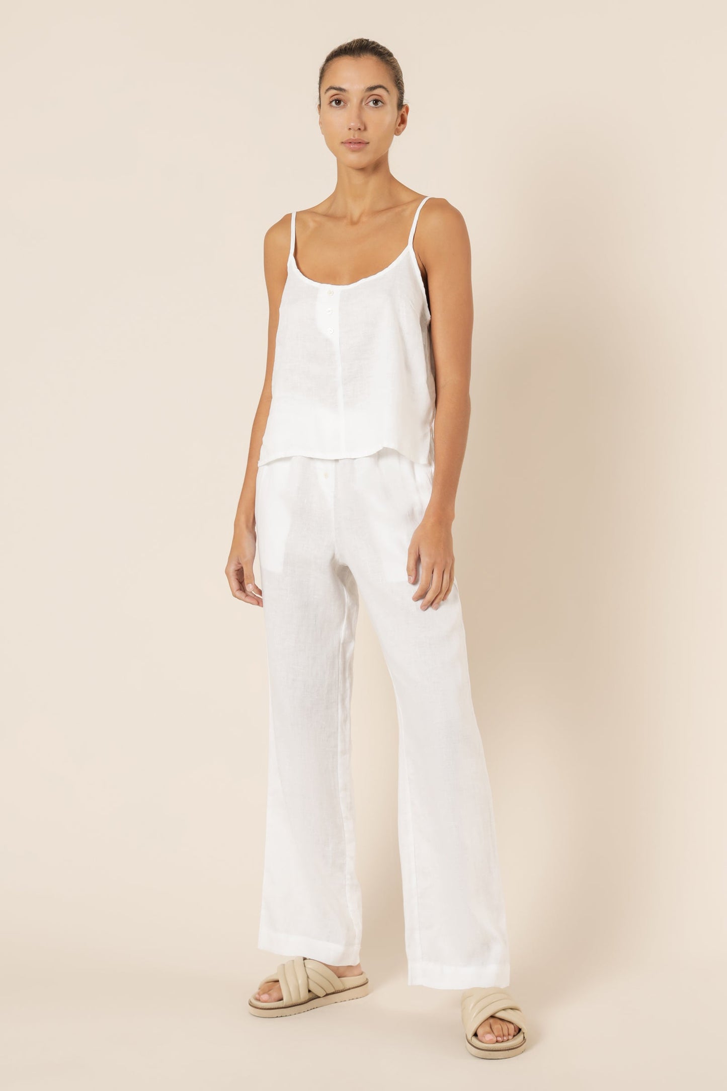 NUDE LINEN LOUNGE CAMI