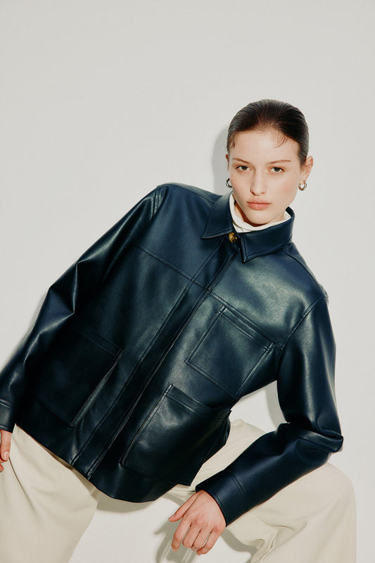 TELSEY FAUX LEATHER JACKET
