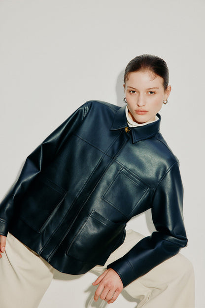 TELSEY FAUX LEATHER JACKET