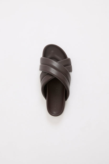 CROSSOVER LEATHER SLIDE