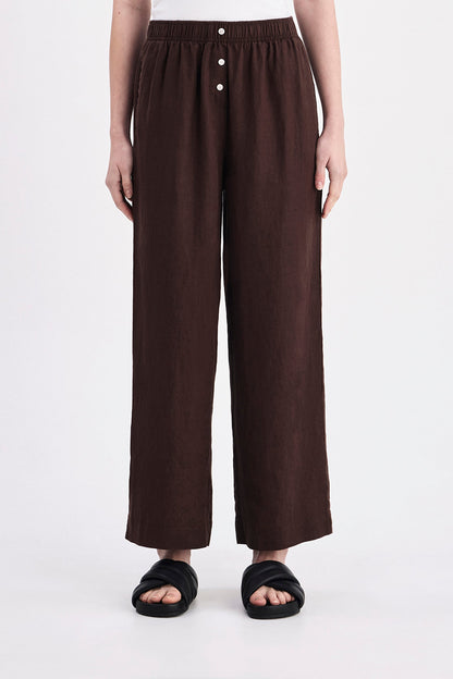 LOUNGE LINEN CROP PANT