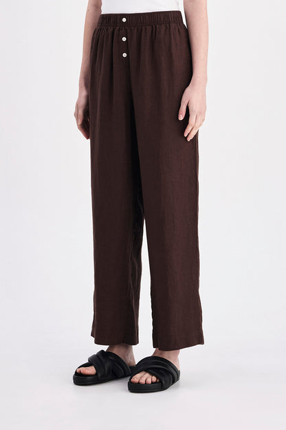 LOUNGE LINEN CROP PANT