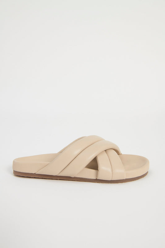 CROSSOVER LEATHER SLIDE