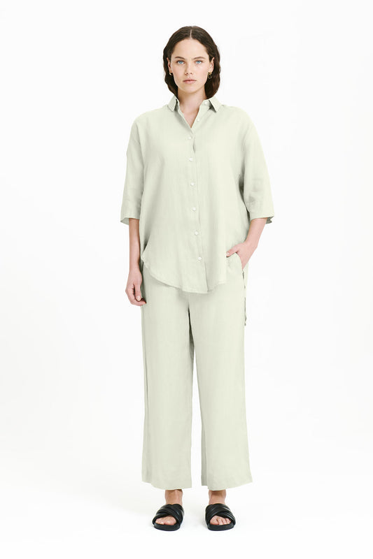 LOUNGE LINEN CROP PANT