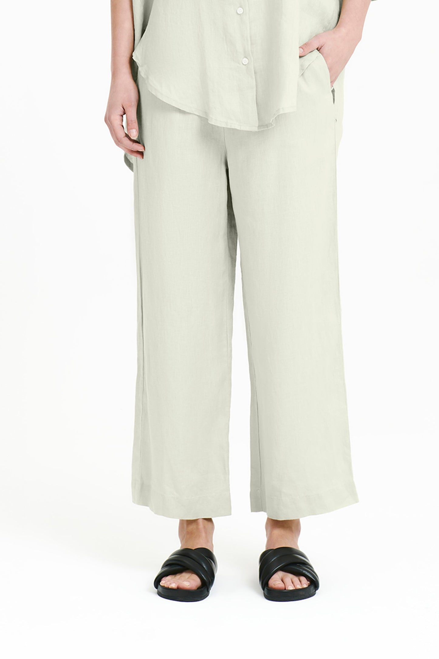 LOUNGE LINEN CROP PANT