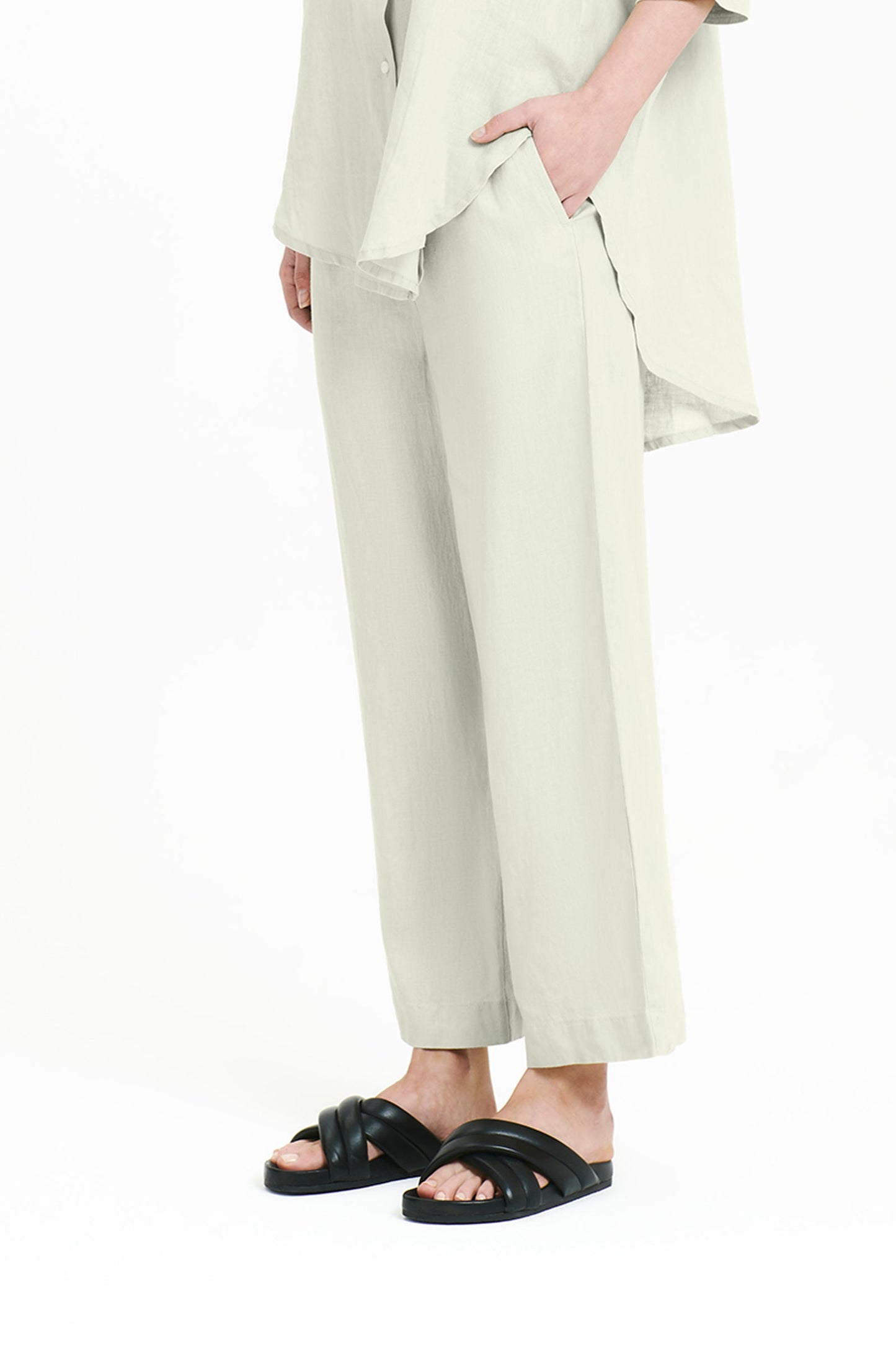 LOUNGE LINEN CROP PANT