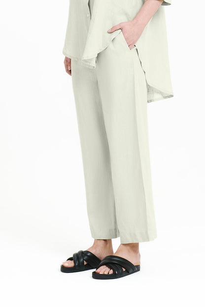 LOUNGE LINEN CROP PANT