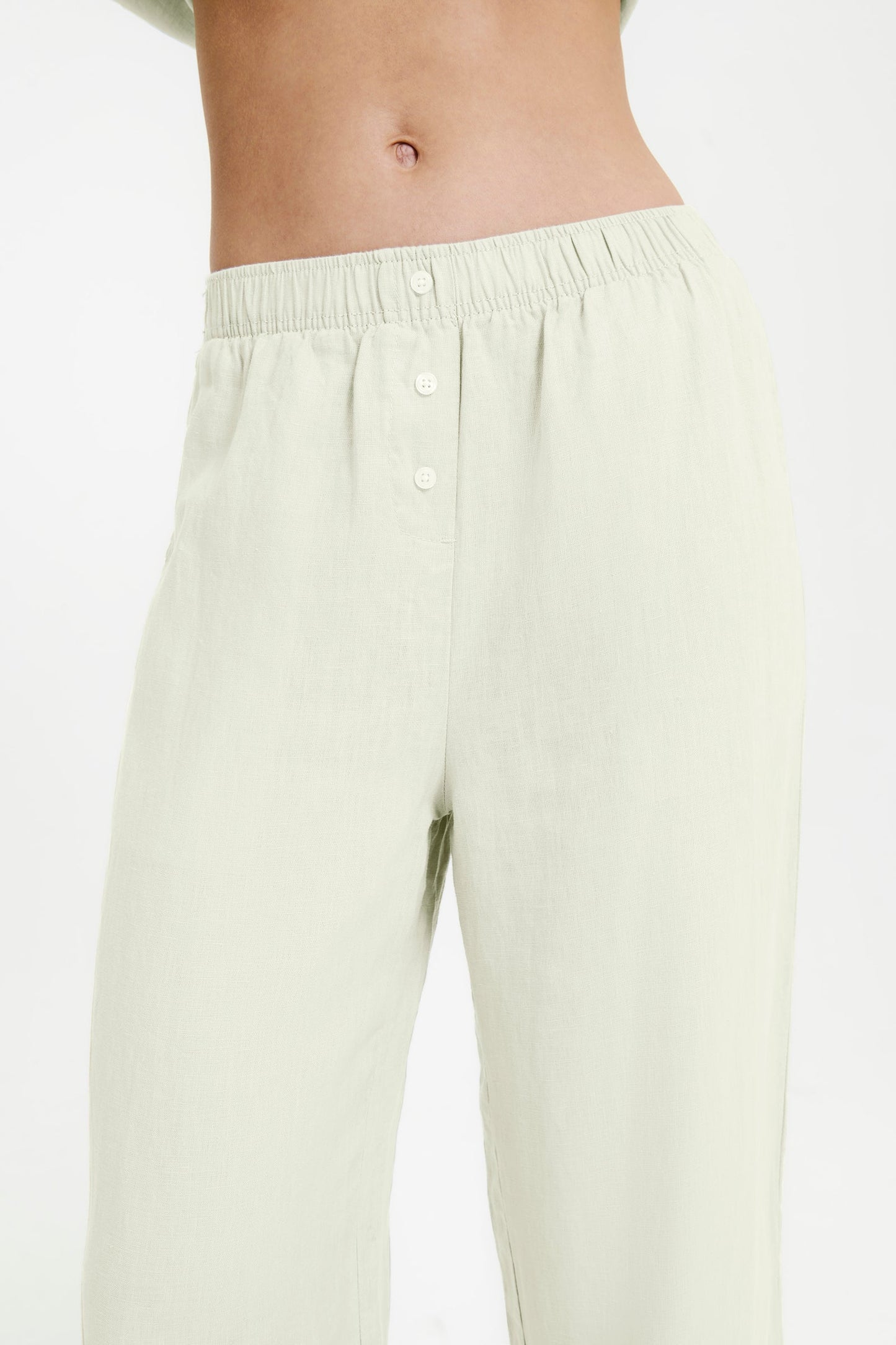 LOUNGE LINEN CROP PANT